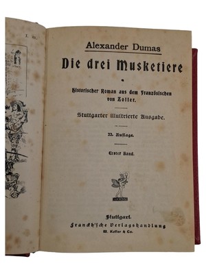 Die drei Musketiere Alexander Dumas Erster Band 22. Auflage Historischer Roman