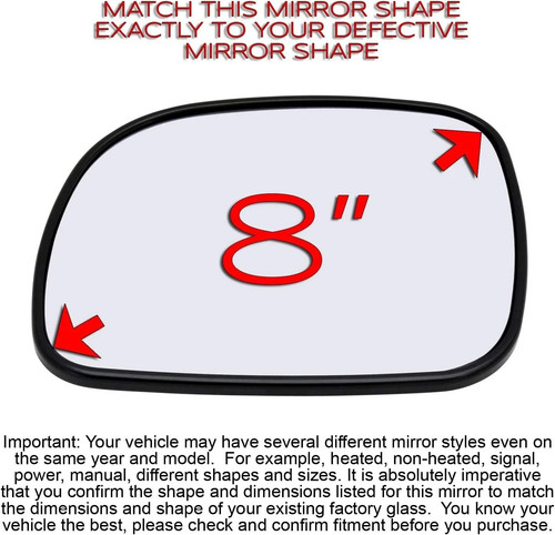Left Side Mirror Back Plate For Grand Caravan, Chrysler Grand Voyager w Heated - Picture 2 of 6