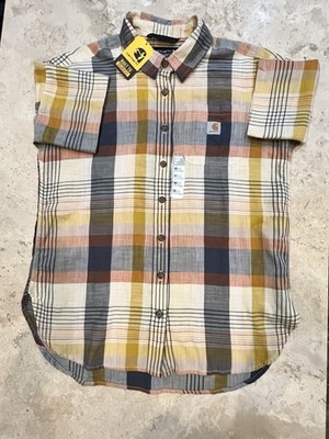 Carhartt Loose Fit Plaid Work Shirt XS Short Sleeve NWT