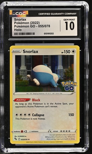 Snorlax graded CGC 10 for sale on eBay