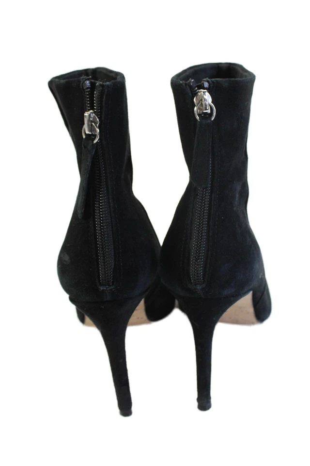 Bota Steve Madden Feminina Zíper Traseiro Biqueira Pontiaguda Stiletto Camurça Preta Tamanho 8.5 - Imagem 3 de 4