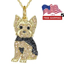 Royal Yorkie dog Pendant Necklace for Women Exquisite Puppy Pet Jewelry Elegant