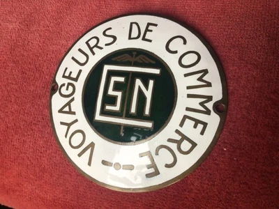 Plaque émaillée VOYAGEURS DE COMMERCE syndicat CSN – Années 1920-30 - Photo 1/3