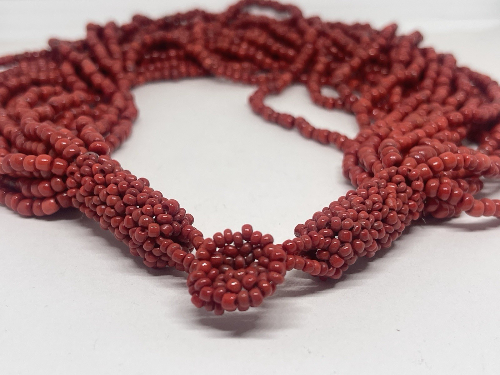 Red Jasper Chalcedony Statement Beaded Necklace L… - image 5