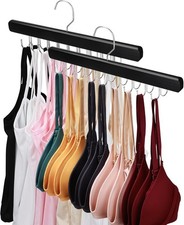 2 Pack Bra Hanger for Closet Organizer, Premium Wooden Tank Top Hangers with 36