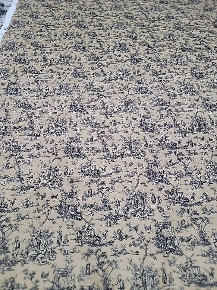 9码Mill Creek织物法国薄纱织物米色黑色Zepel 56英寸宽 — 第 4/4 张图片