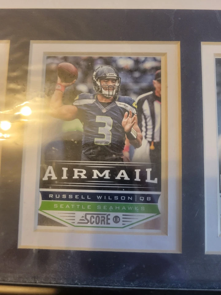 Seattle Seahawks Russell Wilson Framed Photo And Trading Cards 12" X 16" - Image 4 of 4