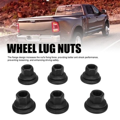 6PCS Black Wheel Lug Nuts Enhanced Safety For 3500 2012 2022 BAK