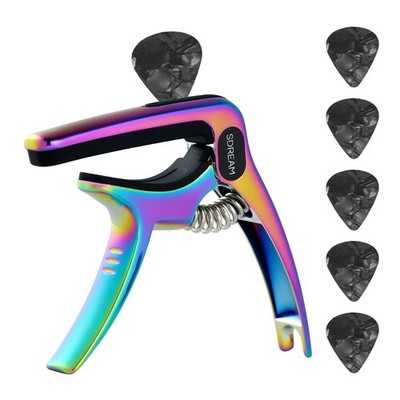 Capo For Acoustic Electric Guitar 6 String - One Hand Quick Change Capo for B...