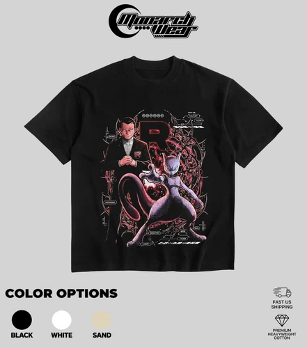 Monarch Wear Mewtwo Giovanni Team Rocket T-Shirt Poke Legendary Evil Boss - product listing photo