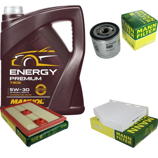 Inspektionspaket 5L Mannol Energy Premium 5W-30 FüR Audi Q3 1.4 TSI VW Caddy IV-image