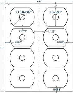 Compulabel 312682 Business Card CD Labels (600 White Sheets 4,800 CD Labels)