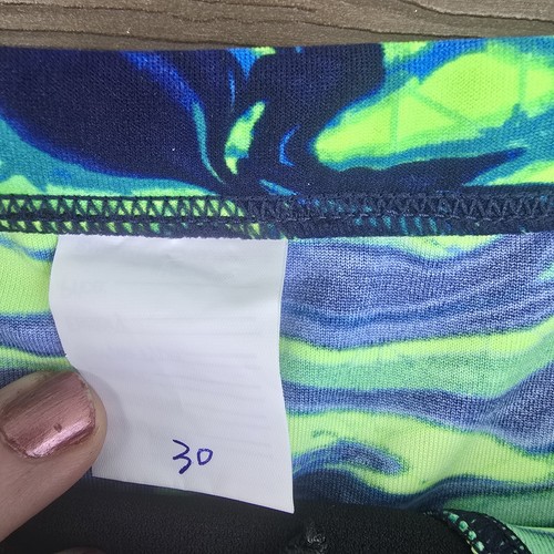 TYR Durafast Elite Miramar Drawstring Green/Blue Swim Trunks Size 30 New No Tag - Picture 3 of 3