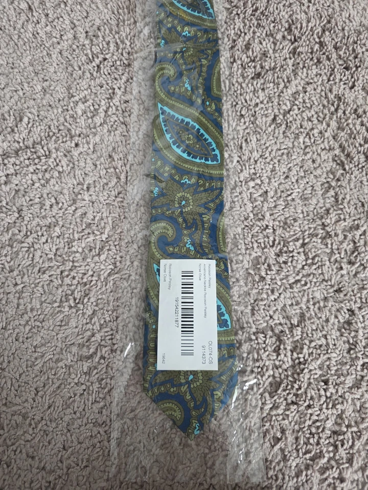 Corbata clásica Bonobos verde azul color cachemira poliéster mezcla seda Foto 2 de 2