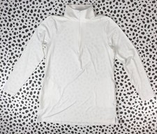 Lands End White Quarter Zip Long Sleeve SWIM Cover-Up SMALL 517333