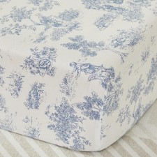 Baby Crib Sheets set fits for Blue Toile Fitted nursery Bedding