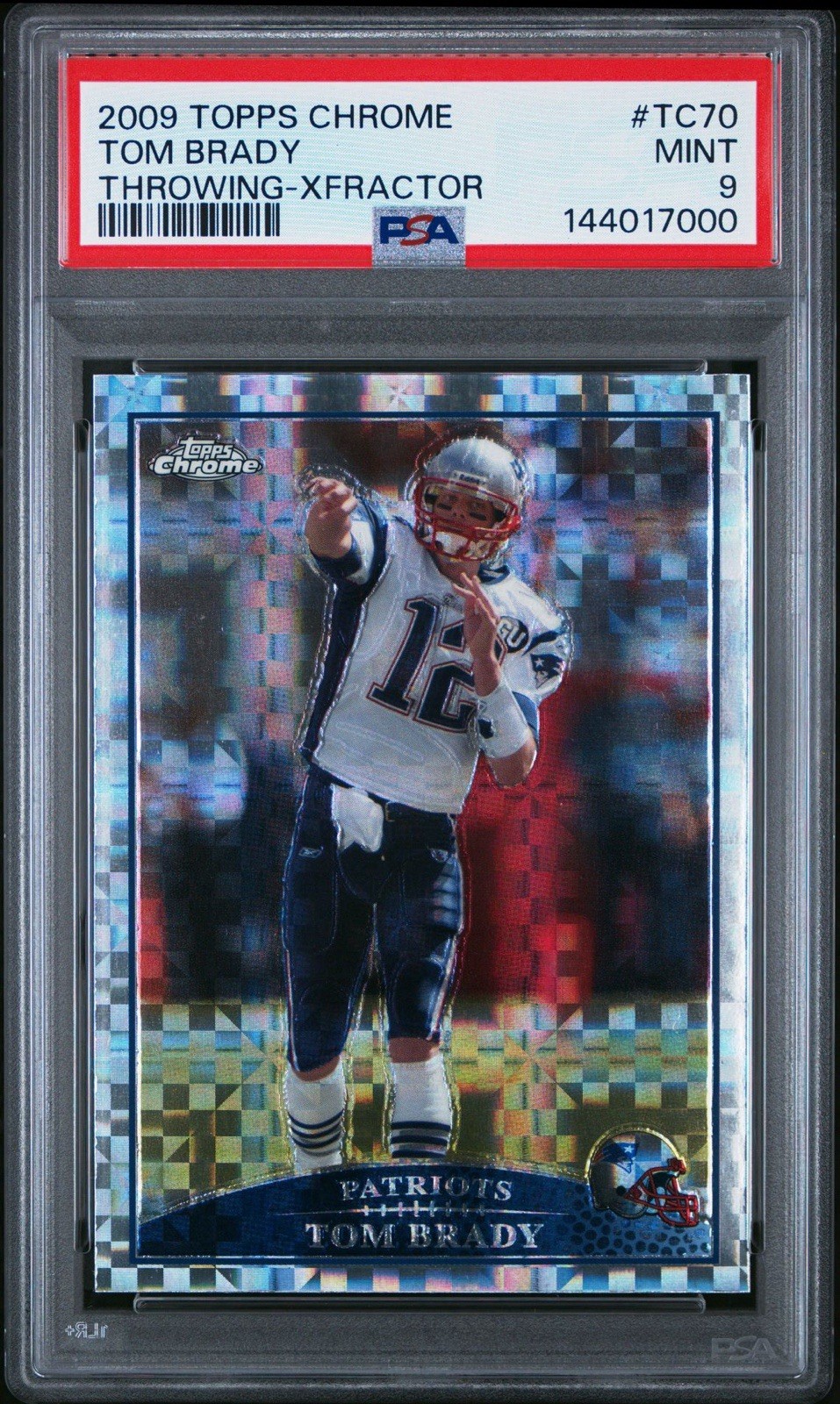 2009 Tom Brady Topps Chrome Football #TC70 Throwing- Xfractor Fresh PSA 9!