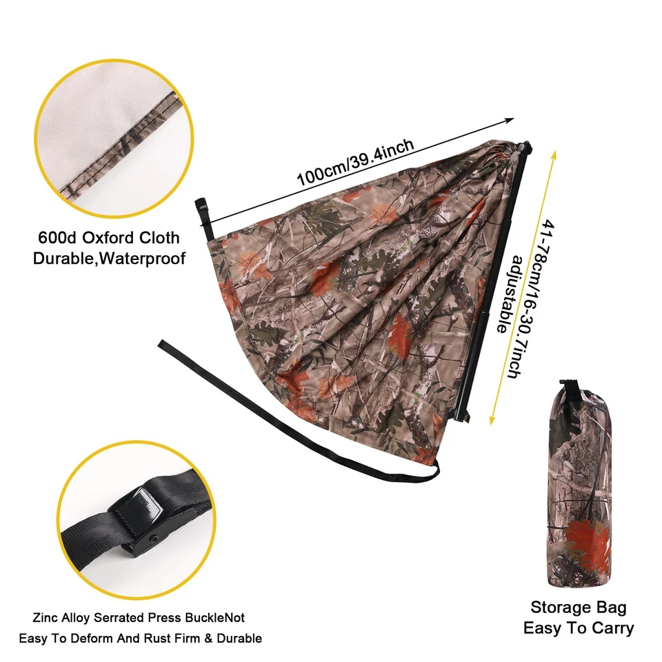 ZAIXIA Camo Tree Camping Chair Hunting Hammock Seat Hunting Chair Portable an... - Image 3 of 4