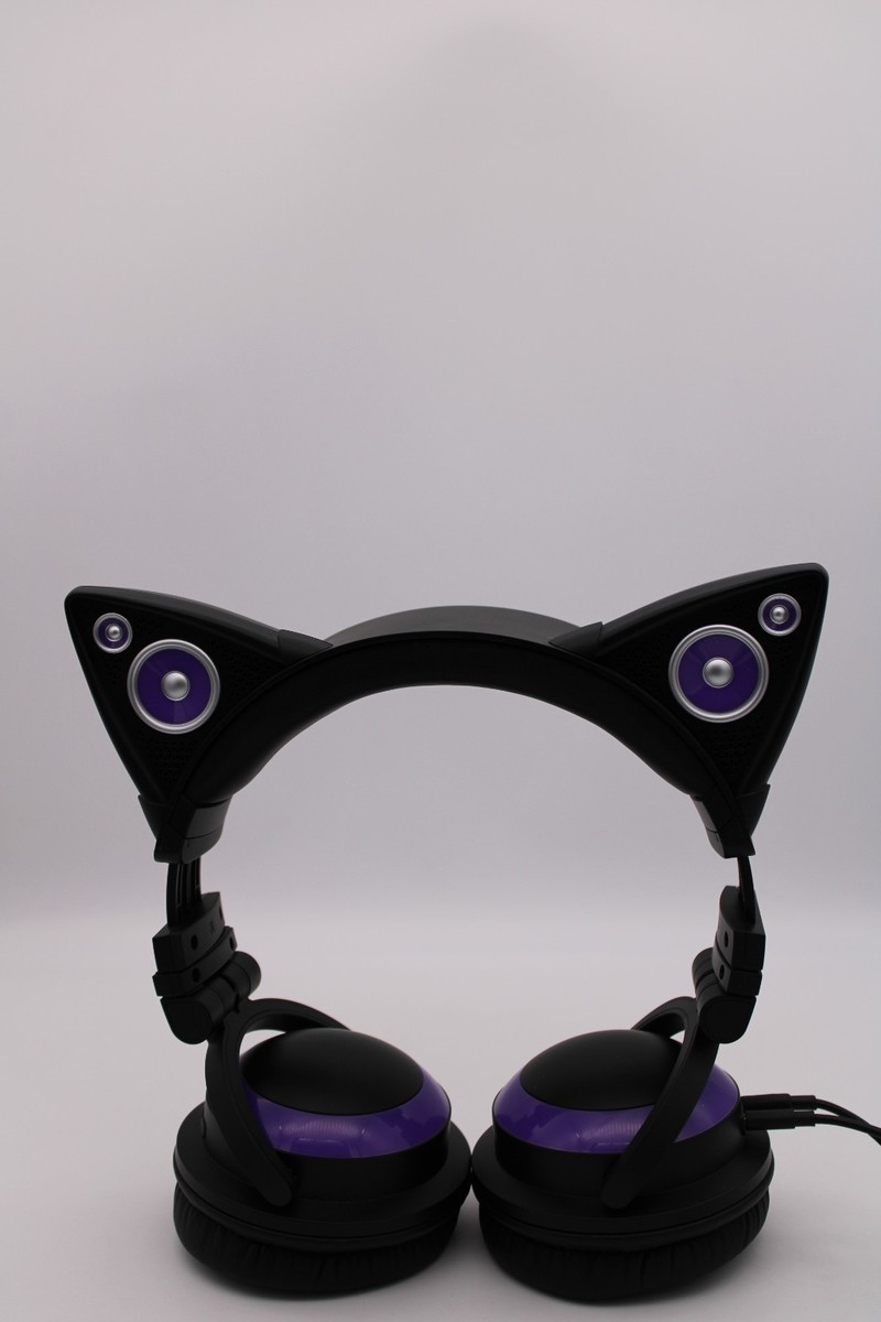 Brookstone Purple Cat Ear Headphones (Original Case, Mic