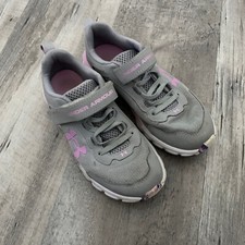 Under Armour UA Assert 9 AC Grey/Lilac/Pink Girls Size 2Y Sneakers Mesh