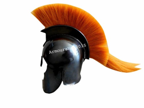 COLLECTIBLE TROY HELMET MEDIVAL BLACK FINISH ARMOUR HELMET HALLOWEEN - Picture 3 of 3