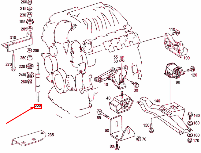 MB G W463 Engine Left Vibration Absorber Damper A0002200048