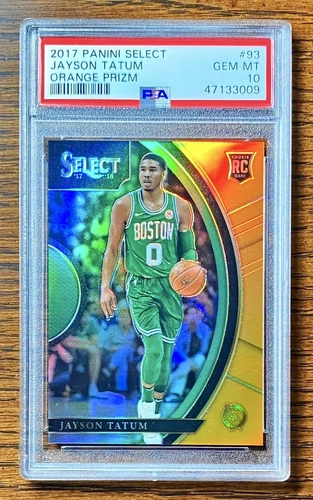 2017-18 Panini Select JAYSON TATUM #4/75 Orange Prizm Rookie RC PSA 10 Gem Mint!