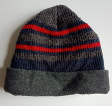 Winter Hat Boy's One Size Gray Blue Red