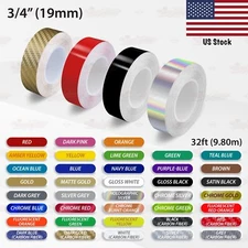 3/4" Roll Vinyl Pinstriping Pin Stripe Solid Line Car Tape Decals Stickers 19mm