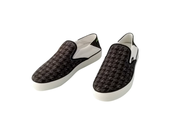 Vetements Canvas Houndstooth Black and Grey Slip on Sneakers EU 38 