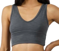 90 Degree By Reflex Women's Active Crop Tank Top Size L Charcoal Grey