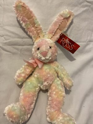 Russ Rainbow the Pastel Bunny/Rabbit plush Item No. 5213 Easter Basket Ready