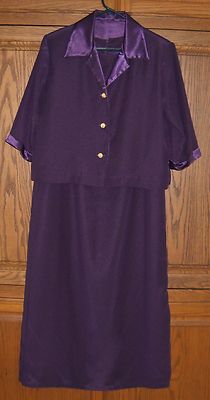  WOMAN'S  PURPLE 2 PIECE DRESS  HANDMADE 40 BUST