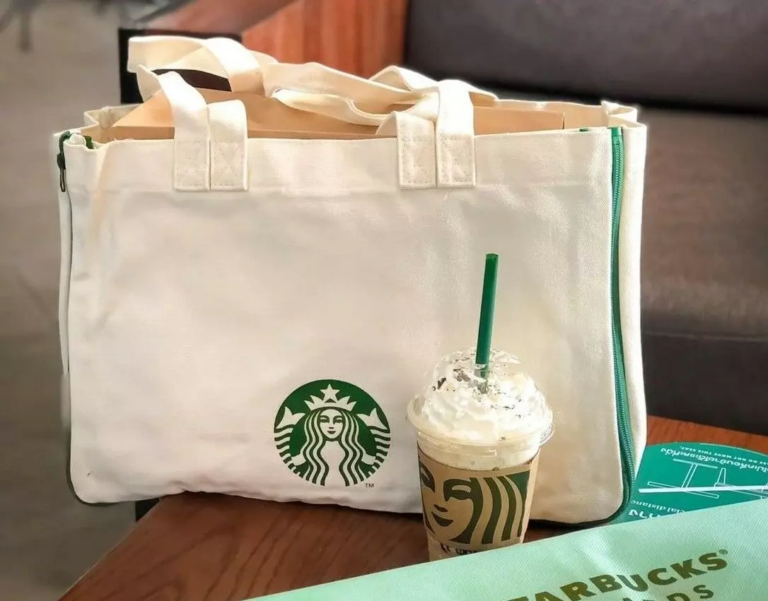 Starbucks Bag Canvas Polyester Tote Bag limited edition White
