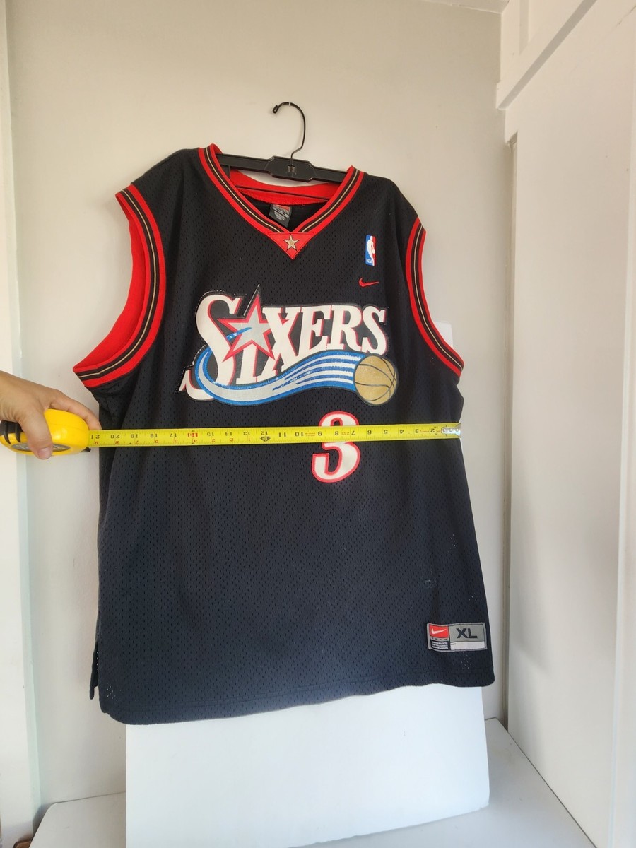 Iverson Sixers ユニフォーム XL ブラック Philadelphia 76ers NBA Basketball Jersey Adult Size XL Black
