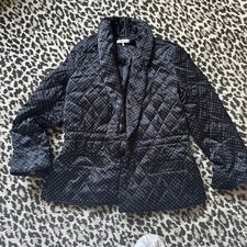 Ganni Satin Quilted Polka Dot Print Jacket Size 34 Uk 8 10 £350 Blazer Coat