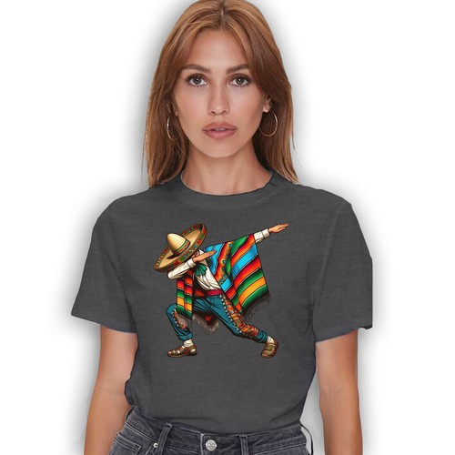 Cinco de Mayo T-Shirt - Dabbing Mexican Poncho & Sombrero Dab Fiesta Graphic Tee - 第 7/24 張圖片