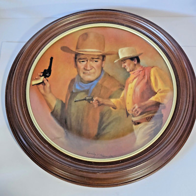 John Wayne American Frontier 1984 Collector Plate Cassidy J. Alexander Framed