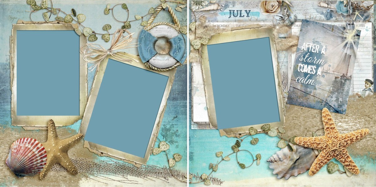 July - 2 Premade Scrapbook Pages - EZ Layout 4834 | eBay