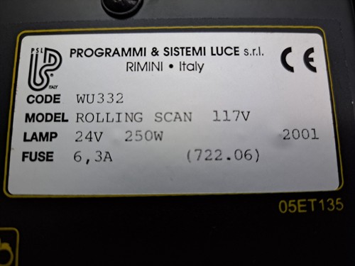 Rolling Scan Programmi Sistemi Luce (PSL) Effect Light Omnisistem RARE! - Picture 14 of 15