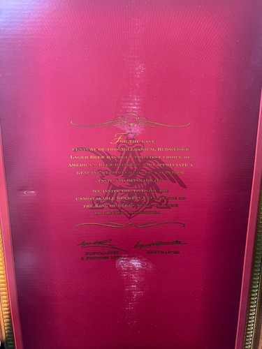 VTG BUDWEISER MILLENNIUM Limited Edition Set Bottle & Four Glasses Original Box - Picture 4 of 9