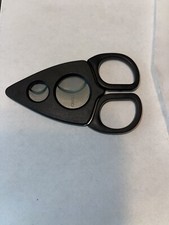 Black Credo Stainless Steel 2 Blade Special T Dual Cigar Cutter Scissor - New