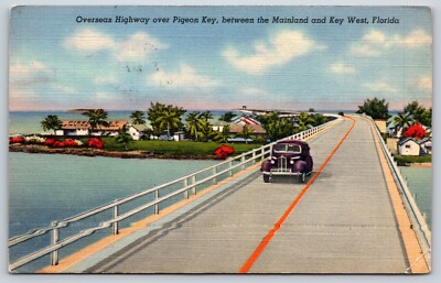 Postcard Overseas Highway Pigeon Key To Key West Florida P11
