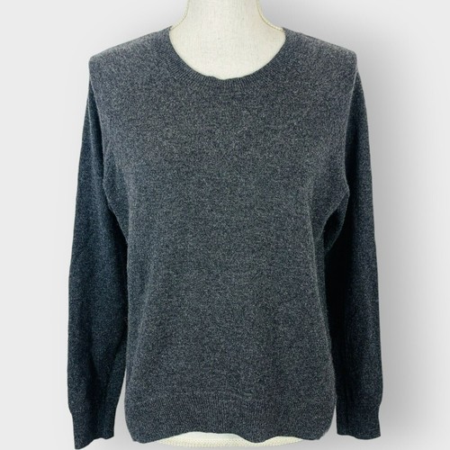 Herbst Kaschmir Ledereinsatz Pullover Reißverschluss hinten Ellenbogen Patch anthrazit Größe Small