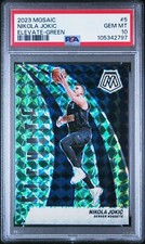 2023 PANINI MOSAIC ELEVATE #5 NIKOLA JOKIC GREEN PSA 10 GEM MINT