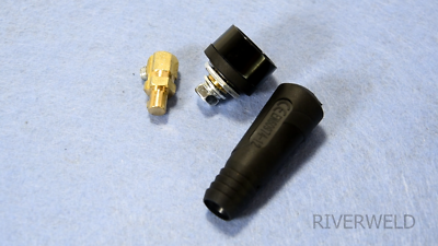 RIVERWELD TIG Welding Cable Connector Socket – 200A Dinse-Style Female Panel Mount, 2-Pack (EDKL10-25)