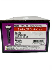 1/4"-20 x 4-1/2" Hot Dip Galvanized Hex Cap Screws CSHS-425 (100 pcs.) Midwest