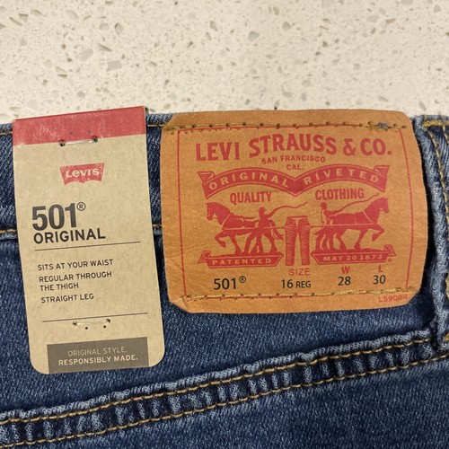 Levi's 511 Slim Fit Jeans Men’s Youth Size 28X28 (16 Reg) Dark Medium Wash NWOT - Picture 5 of 5