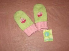 Gymboree Sweet Cupcake Pink Green Cupcake Embroidered Lined Mittens 12-24 M NWT