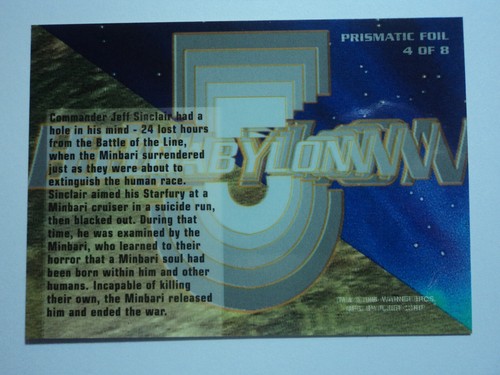 1995 FLEER ULTRA BABYLON 5 - PRISMATIC FOIL CARD - ( 4 OF 8 ) - CAPTAIN SINCLAIR - Picture 2 of 4